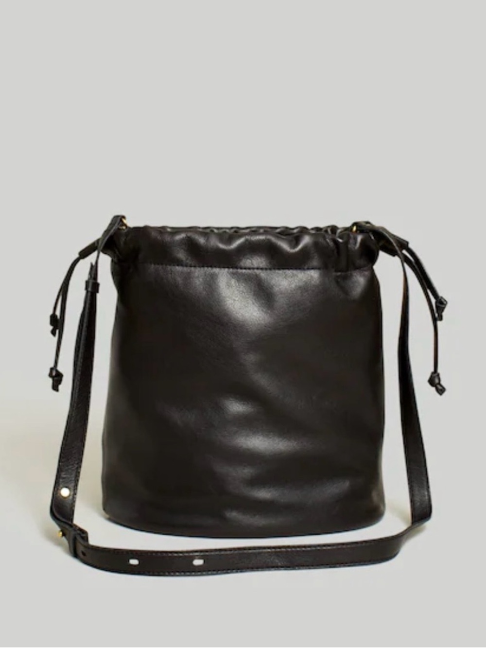 MADEWELL Piazza Buttery Soft Black Leather Bucket Bag